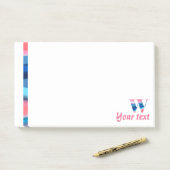 Initiaal monogram W koraal blauw verloop Opmerking Post-it® Notes (Op bureau)