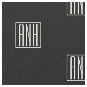 Initiaal Monogram Wit Op Zwart Stof