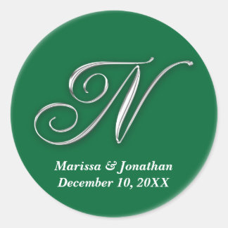 Initiaal N groen monogram, douanenaam vóór zegel