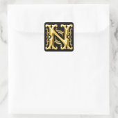 Initiaal N Hoofdletter Monogram Sticker in Goud (Tas)