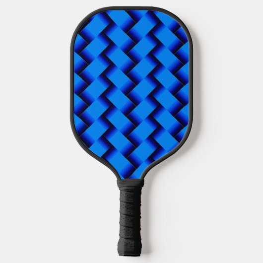 Initiaal Naam blauwe geweven textuur toevoegen wij Pickleball Paddle (Achterkant)