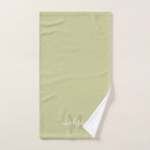  Initiaal & Naam Dull Olive Green Bad Handdoek (Handdoek)