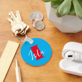 Initiaal + Naam gepersonaliseerd - Gemakkelijk aan Sleutelhanger