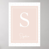 Initiaal naam gepersonaliseerde monogram kinderkam poster (Voorkant)