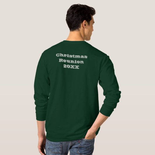 Initiaal Naam Overeenkomende Kerstfamilie T-shirt (Achterkant volledig)