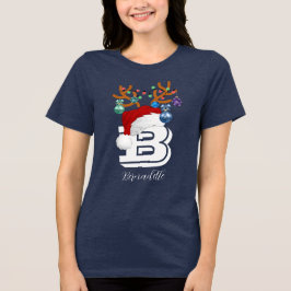 Initiaal Naam Overeenkomende Kerstfamilie Tri-Blend Shirt