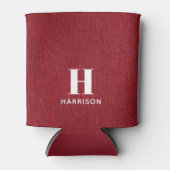 Initiaal naam Ruby Red Denim Print 12oz. Blikjeskoeler (Voorkant)