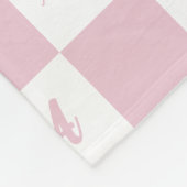 Initiaal Naam Vierkant Check Roze Girly Modern Fleece Deken (Hoek)