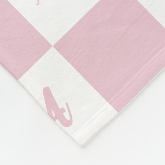 Initiaal Naam Vierkant Check Roze Girly Modern Fleece Deken (Hoek)