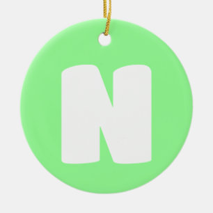 Initiaal Neon Mint Trendy Modern Keramisch Ornament