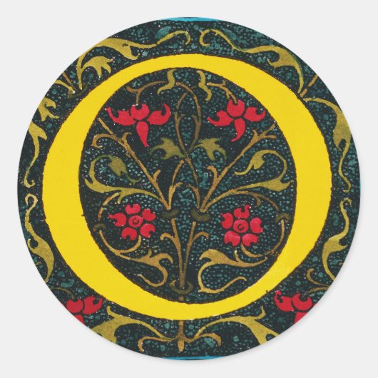 INITIAAL O, 1520. RONDE STICKER (Voorkant)