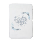 Initiaal "O" Blauw Monogram Kalm Bloemen Badmat (Voorkant Verticaal)