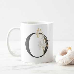 Initiaal O met zacht gekleurde bloemkool Koffie-Mo Koffiemok