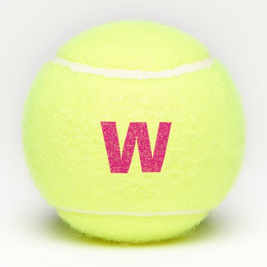 Initiaal of monogram in Hot Pink - Personaliseer u Tennisballen (Achterkant)