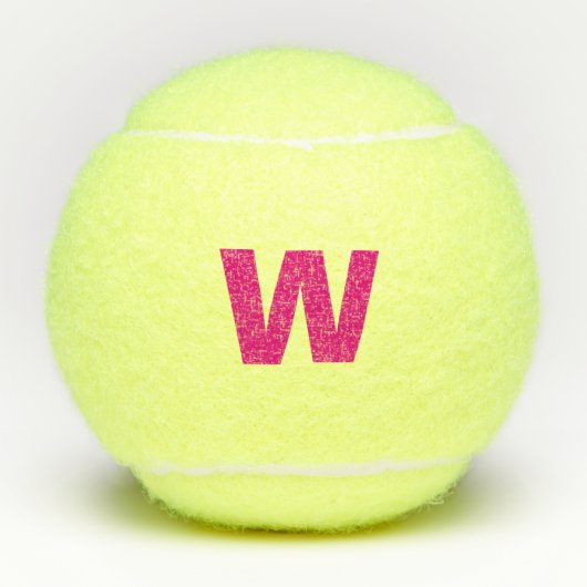 Initiaal of monogram in Hot Pink - Personaliseer u Tennisballen (Voorkant)
