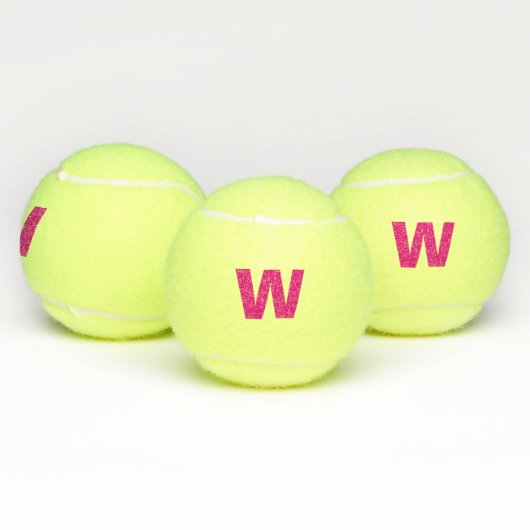 Initiaal of monogram in Hot Pink - Personaliseer u Tennisballen (Multi)