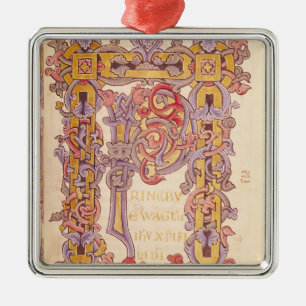 Initiaal P Metalen Ornament