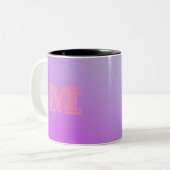  Initiaal Paarse gradiënt Tweekleurige Koffiemok (Voorkant links)