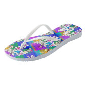 Initiaal personaliseren, Floral Bright Birthday Gi Teenslippers (Schuin)