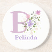 Initiaal plus naam en blokontwerp zandsteen onderzetter (Voorkant)