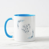 Initiaal "Q" Blauw Monogram Kalme Bloemenkoffie Mok (Links)