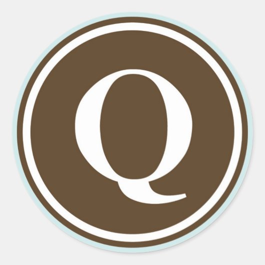 Initiaal Q monogram cirkel letter zegel partij voo (Voorkant)