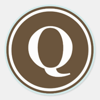 Initiaal Q monogram cirkel letter zegel partij voo