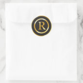 Initiaal R gouden monogram bruiloft stickers (Tas)