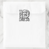 Initiaal R Monogram Sticker in zilver (Tas)