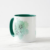 Initiaal R Waterverf Monogram Groen Botanisch Mok (Voorkant links)