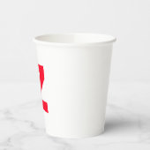 Initiaal rood monogram grote letter eigen naam papieren bekers (Links)