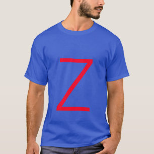 Initiaal rood monogram handgeschreven eigen naam b t-shirt