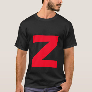 Initiaal Rood Monogrammed Handgeschreven Eigen Naa T-shirt