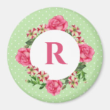 Initiaal Roze Roze Rood Wit Petunia Polka Dots