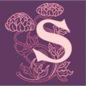 Initiaal S floraal Sticker (Voorkant)