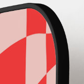 Initiaal schattig roze en rood trendy geruite stre pickleball paddle (Links Detail)