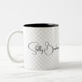 Initiaal Script Monogram Geometric Classic Tweekleurige Koffiemok (Links)