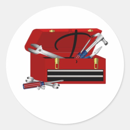 Initiaal T van het Doos van het vaderdag Ronde Sticker (Voorkant)