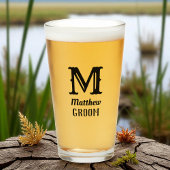 Initiaal Typografie Modern Monogrammed Groom Glas