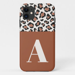 Initiaal-typografie van de luipaard iPhone 11 hoesje