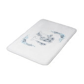 Initiaal "U" Blauw Monogram Kalme Bloemen Badmat (Gekanteld)