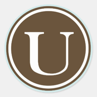 Initiaal U monogram cirkel letter zegel