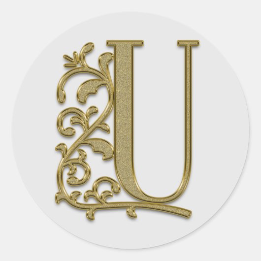 initiaal U monogram stickers (Voorkant)