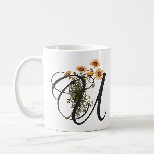 Initiaal U, Ursinia T-Shirt Koffiemok (Links)