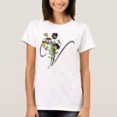 Initiaal V met Violas T-Shirt (Voorkant)