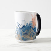 Initiaal V Moderne Elegant Ocean Gold Waterverf Magische Mok (Voorkant rechts)