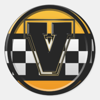 Initiaal V taxichauffeur Ronde Sticker