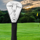 initiaal van grappige geitenzwarte en witte monogr golfheadcover