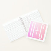 Initiaal van het Stel | Subtiele Roze Gradiatie Notitieboek (Binnen)