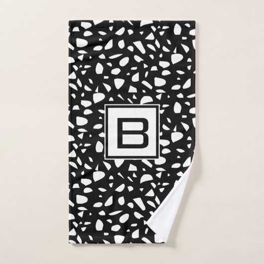 Initiaal van het witte tongpatroon Terrazzo Bad Handdoek (Handdoek)